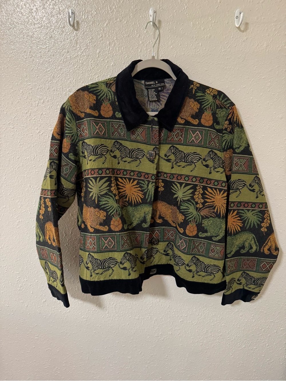 Daniel K Green & Black Safari Animal Print Tapestry Jacket